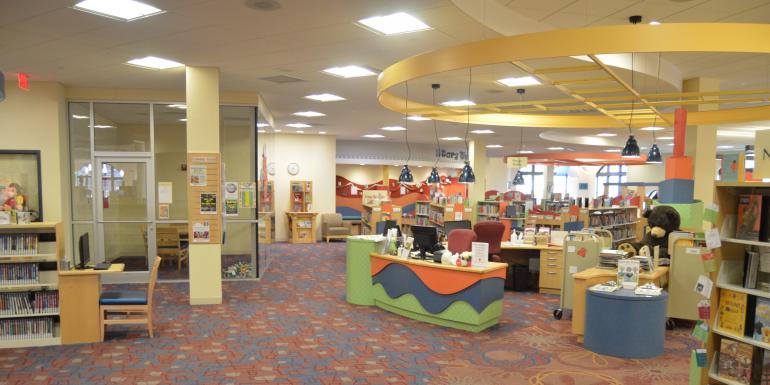 entrance to the children's department and the service desk
